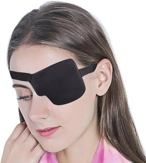 1Pcs-Kid's/Adult Black Adjustable Soft and Comfortable Pirate Eye Patch Single Eye Mask for Amblyopia Lazy Eye ‍ (Right)-B0DBNTZM6Q