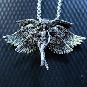 (1 Pc) Vintage Gothic Crucifixion Skull Pendant Necklace for Men Statement Street Ride Party Jewelry Accessories AL18999-Silver-B0DRSYXGV6