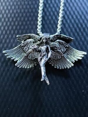 (1 Pc) Vintage Gothic Crucifixion Skull Pendant Necklace for Men Statement Street Ride Party Jewelry Accessories AL18999-Silver-B0DRSYXGV6