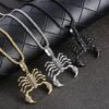 71AbrNiKAIL._AC_SX522_ 1Pcs Unique Scorpion Pendant Chain Necklace, Stainless Steel Accessory for Men, Trendy Hip-Hop Style Jewelry with Hollow Out Design-B0DKG68G9J