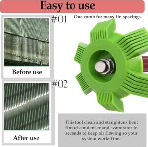 1pcs Air Conditioner Plastic Fin Comb,Fin Cleaning Brush Coil Condenser Brush,for Cleaning Radiator Evaporator (Green)-B0F62NJTGK