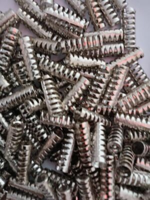 30pcs End Caps for shoelaces, laces and wide strings Spring Cord Locks Plastic End Stopper Dual Holes Toggle Fastener Rope End for Drawstrings, Shoelaces, Tent, Tie-Downs, Silver Tone-B0DKL1NMS6