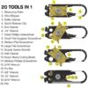 EDC Tool,GOMMLE Multi Tools 20 In 1 Carabiner Bottle/Can Opener/Ruler/Wrench/Screwdriver/Fishing Accessory/Nail Cleaner/Nail Drawer/Puller for Outdoor/Home Use Portable Foldable Pocket Key Chain-B098TWXKHV
