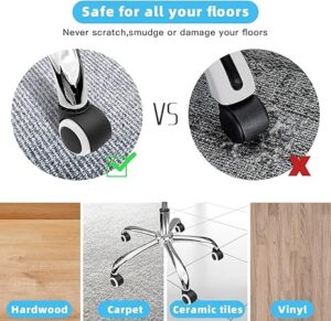 Office Chair Caster Wheels Replacement(Set of 5) for Hardwood Floors and Carpet- Heavy Duty Caster Support up to 1000bls, Office Rubber Chair Wheels,2 inch,Universal Size (GrayXBlack)-B0F29D63Z2