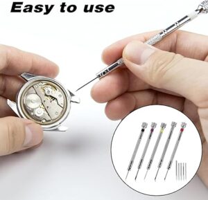 Precision Screwdriver Set, 5PCS Watch Screwdriver Set Reversible Blade Screwdriver for Glasses Repair Kit & Watch Back Removal Tool, Flat Head Screwdriver for Watch, Eyeglasses Jewelry Repair-B0CTXJK47M