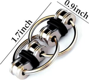 Stress Relief Quiet Fidget Toy Flippy Key Chain - Perfect for at Workplace or School Smooth Rolling and Twisting Movement for Quiet Fidget Stocking Stuffers Gifts - Random-B0F66YQ26Z