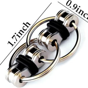 Stress Relief Quiet Fidget Toy Flippy Key Chain - Perfect for at Workplace or School Smooth Rolling and Twisting Movement for Quiet Fidget Stocking Stuffers Gifts - Random-B0F66YQ26Z