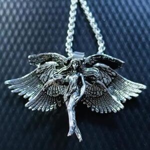 (1 Pc) Vintage Gothic Crucifixion Skull Pendant Necklace for Men Statement Street Ride Party Jewelry Accessories AL18999-Silver-B0DRSYXGV6