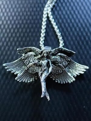 (1 Pc) Vintage Gothic Crucifixion Skull Pendant Necklace for Men Statement Street Ride Party Jewelry Accessories AL18999-Silver-B0DRSYXGV6
