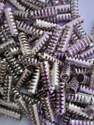 30pcs End Caps for shoelaces, laces and wide strings Spring Cord Locks Plastic End Stopper Dual Holes Toggle Fastener Rope End for Drawstrings, Shoelaces, Tent, Tie-Downs, Silver Tone-B0DKL1NMS6