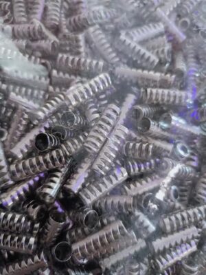 30pcs End Caps for shoelaces, laces and wide strings Spring Cord Locks Plastic End Stopper Dual Holes Toggle Fastener Rope End for Drawstrings, Shoelaces, Tent, Tie-Downs, Silver Tone-B0DKL1NMS6