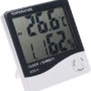 Digital White LCD Display Temperature Humidity Meter Hygrometer Clock Calendar HTC-1-B091C1T38J