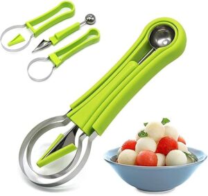 -zilitol Melon Baller Scoop Set,Professional 4 in 1 Steel Watermelon Cutter Fruit Carving Tools Set,Fruit Scooper-B09T71J1K4