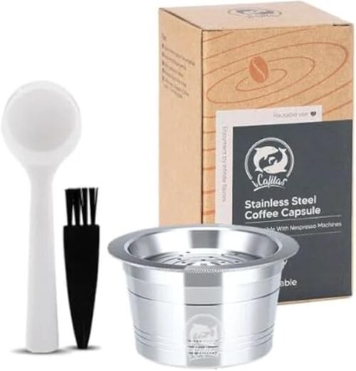 MySouq-Store (1Pcs) Reusable Coffee Capsules, Stainless Steel Refillable Coffee Pod Compatible with K FEE Pods, Caffitaly Pods, Tchibo Cafissimo Capsules, Starbucks Verismo Pods-B0CLWSXNPZ