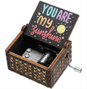 Music box Black addition you are my sunshine - Music Box Hand-Cranked Music Box (02)-B0D3WFHYT2