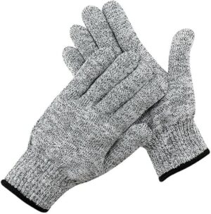 1 pair Small Size for Lady- High-strength Level 5 Safety Anti Cut Gloves Kitchen Butcher Cut Resistant Gloves for Fish Meat Cutting Gardening Safety Gloves (XL 26CM, CHINA)-B0DF7LQXHN