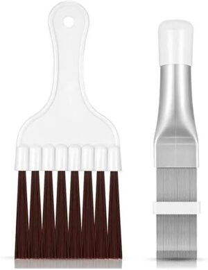 Universal Radiator Fin Repair Comb Air Conditioner Car Cooling Condenser Comb AC Cleanning Brush Evaporator Cooler Repair Tools + wide Brush-B0DKCBDSFC