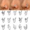 MySouq.Store New 1 Pc Copper Nose Ring Fake Piercing Nose Cuff Clip On Nose Heart Star Ear Cuff Earring Body Jewelry for Women Girls Jewelry-B0DKCBHN5N