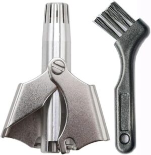 1pcs Manual Nose Hair Trimmer for Man & Woman,No Battery Required,Trimmer for Nose,Ear,Moustache and Whiskers Hair,Waterproof,Stainless Steel with Brush,Nasal Clippers-B0DL2TTV6R