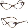 MySouq-Store Women Cat Eye Reading Glasses Anti Blue Light Magnifying Computer Glasses Clear Lens Black Leopard Frame Plus Reading Glasses + Fantastic Glasses case-B0DPXYR2YZ