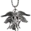 MySouq-Store (1 Pc) Silver Tone Winged Warrior Pendant Necklace for men and women or car pendant AL21016-Silver-B0DRWLQ1GS