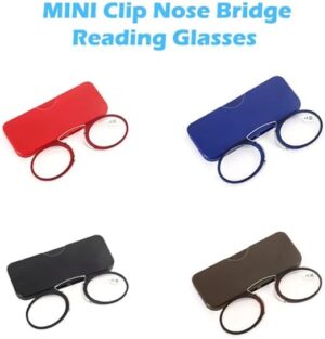 Fashion Legless Clip Nose Portable Reading Glasses Unisex Ultra Thin Magnification Eyewear Unbreakable-B0DS1JL2VK