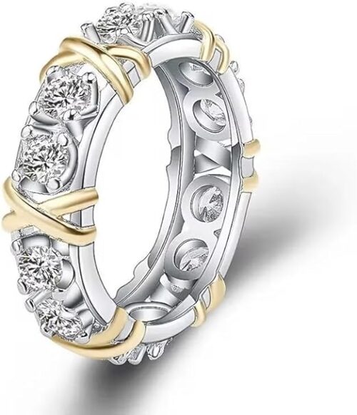 MySouq.Stote 1PCs Fashion Cubic Zirconia Delicate Ring for Women Couple Jewelry Cross Geometric CZ Dancing Party Wedding Rings Anillos Para Mujer-B0DV9XTXPV