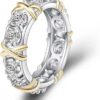 MySouq.Stote 1PCs Fashion Cubic Zirconia Delicate Ring for Women Couple Jewelry Cross Geometric CZ Dancing Party Wedding Rings Anillos Para Mujer-B0DV9XTXPV