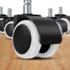 Office Chair Caster Wheels Replacement(Set of 5) for Hardwood Floors and Carpet- Heavy Duty Caster Support up to 1000bls, Office Rubber Chair Wheels,2 inch,Universal Size (GrayXBlack)-B0F29D63Z2