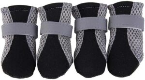 Pet Dog Shoes Breathable Waterproof Outdoor Walking Net Soft Summer Pet Shoes Night Safe Reflective Boots for Small Medium Dogs (Black, XL)-B0F5PD2WLB