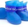 MySouqEg -Store 4Pcs Pet WaterProof Rainshoe Anti-slip Rubber Boot For Big Large Dogs Cats Outdoor Shoe Dog Ankle Boots Pet rain shoes For Big Dogs - Blue, XXL = Shoe length 8.6cm/ shoe width 7.1cm-B0F6WYFPCT