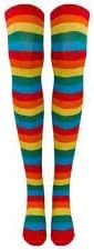 B0DP1PTPLC-MySouq-Store Women Girls Rainbow and Multicolor Striped Tights Opaque Stockings Full Length Pantyhose for Christmas Halloween Cosplay Traffic striped pant (Rainbow)