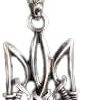 B0DRSWL2RY- (1 Pc) Vintage Silver-Tone Ukrainian Trident Necklace for Men Statement Street Ride Party Jewelry Accessories AL21164-Silver