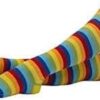 B0DP1PTPLC-Women Girls Rainbow and Multicolor Striped Tights Opaque Stockings Full Length Pantyhose for Christmas Halloween Cosplay Traffic striped pant (Rainbow)