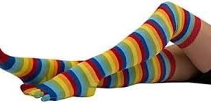 B0DP1PTPLC-Women Girls Rainbow and Multicolor Striped Tights Opaque Stockings Full Length Pantyhose for Christmas Halloween Cosplay Traffic striped pant (Rainbow)