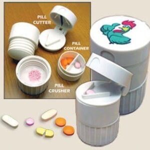 318shKrbbFL._AC_ Pill Cutter 4 in 1 Pill Splitter, Pill Crusher Grinder, Pill Box, Water Cup for Big & Small Pills Blue Color May Vary كسارة حبوب لسهولة تناولها 4 في 1 Brand: Generic--B0F6ZLFP6W