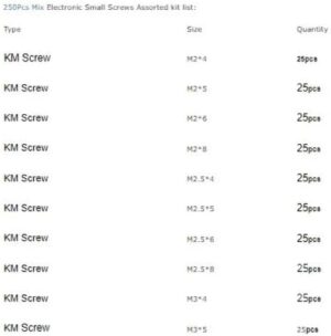 B09X45T9MW--250Pcs M2 M2.5 M3 KM Screw Flat Head Phillips Screws Laptop Notebook Screws Set Kit for computer small screw