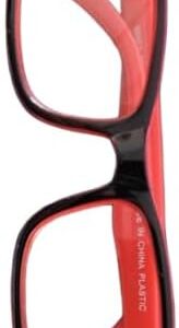 B0F7Y4MYJY- Plastic Colored Reading Glasses for Men and Women (RED X Black) Frame MayBe changed to glasses frames for Use