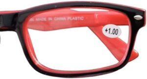 B0F7Y4MYJY- Plastic Colored Reading Glasses for Men and Women (RED X Black) Frame MayBe changed to glasses frames for Use