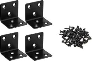 Set of 12 Reinforced Black Right Angle Brackets (30X30mm), 90 Degree Iron Angle Bracket - Bracket Joint Bracket, Durable Stability for Your Carpentry Projects-B0F8BYHJQ6