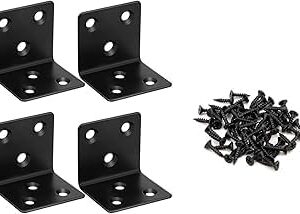 31MFCwsbkkL._AC_ Set of 12 Reinforced Black Right Angle Brackets (30X30mm), 90 Degree Iron Angle Bracket - Bracket Joint Bracket, Durable Stability for Your Carpentry Projects-B0F8BYHJQ6