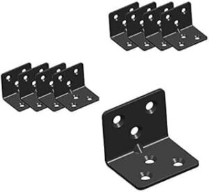 Set of 12 Reinforced Black Right Angle Brackets (30X30mm), 90 Degree Iron Angle Bracket - Bracket Joint Bracket, Durable Stability for Your Carpentry Projects-B0F8BYHJQ6
