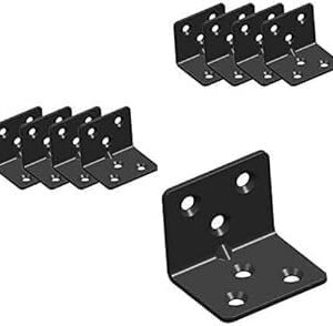 31QFTuliGpL._AC_ Set of 12 Reinforced Black Right Angle Brackets (30X30mm), 90 Degree Iron Angle Bracket - Bracket Joint Bracket, Durable Stability for Your Carpentry Projects-B0F8BYHJQ6