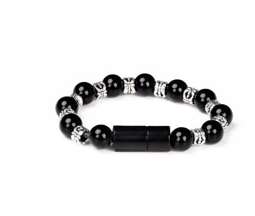 Beaded Bracelet USB Type-C Charging Cable, Universal Mobile Phone Fast Charger, 19cm, Black Brand: Generic-- B0F79P3QK8