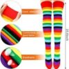 B0DP1PTPLC-Women Girls Rainbow and Multicolor Striped Tights Opaque Stockings Full Length Pantyhose for Christmas Halloween Cosplay Traffic striped pant (Rainbow)
