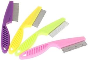 B0BSVN1N1L--Protect Flea Comb For Cats Dogs Pet Stainless Steel Comfort Flea Hair Grooming Tools Deworming Brush Short Long Hair Fur Remove (Random Color)