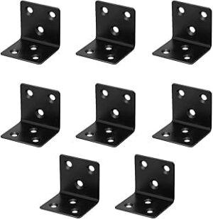 Set of 12 Reinforced Black Right Angle Brackets (30X30mm), 90 Degree Iron Angle Bracket - Bracket Joint Bracket, Durable Stability for Your Carpentry Projects-B0F8BYHJQ6