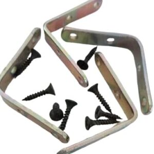 Metal Brackets 90 Degree Shaped Angle Corner Bracket for Fixing Wood Furniture Tables Chairs Door Window Bookshelves (50x50x12mm) With Screws, (16)-B0F92D4J7B