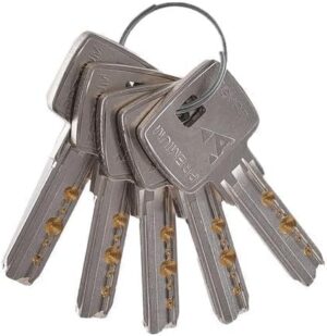 B0DPXVXKCV- 1pcs High Performance Door Lock Cylinder With 5 Computer Al-ahram Key, Silver