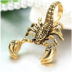(Gold color) Men Hip Hop Jewelry Scorpio Long Chain (gold) Color Scorpion Pendant Necklace for Men Women Punk Rock Christmas Jewelry Gift-B0CVG2KZ2F